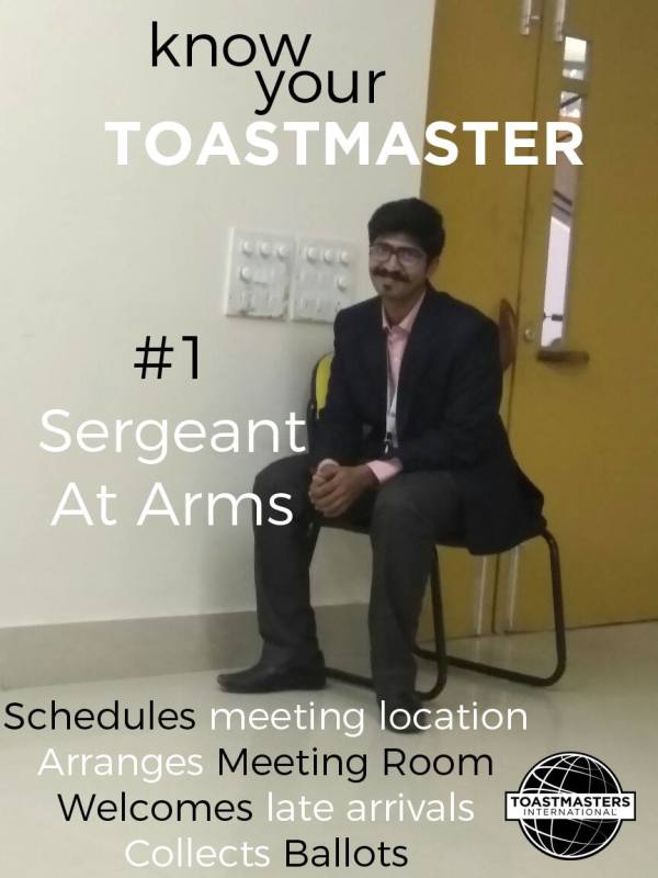 Know Your Toastmaster Role - Sergeant At Arms