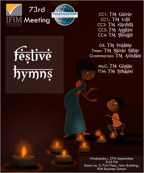 IFIM Toastmasters Club 73rd meeting official poster