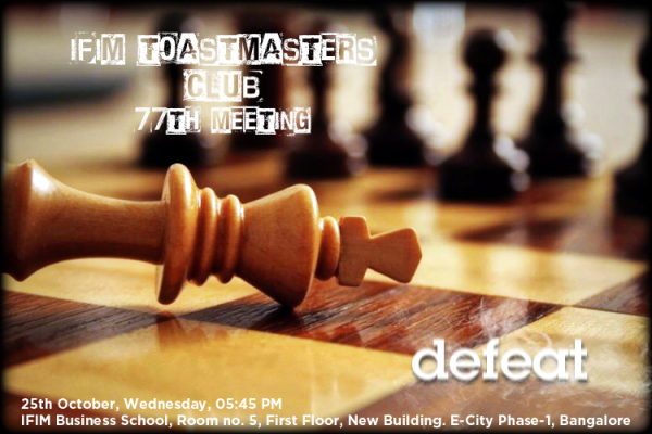 IFIM Toastmasters Club 77th meeting official poster